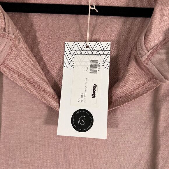 New Karen Kane Sweater Women's Large Pink Drawstring Pockets Pullover - Picture 4 of 8